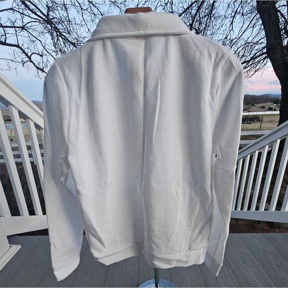 PINK Everyday Lounge Perfect Quarter Zip Classic Pullover OPTIC WHITE PRIDE MED. - Picture 14 of 16